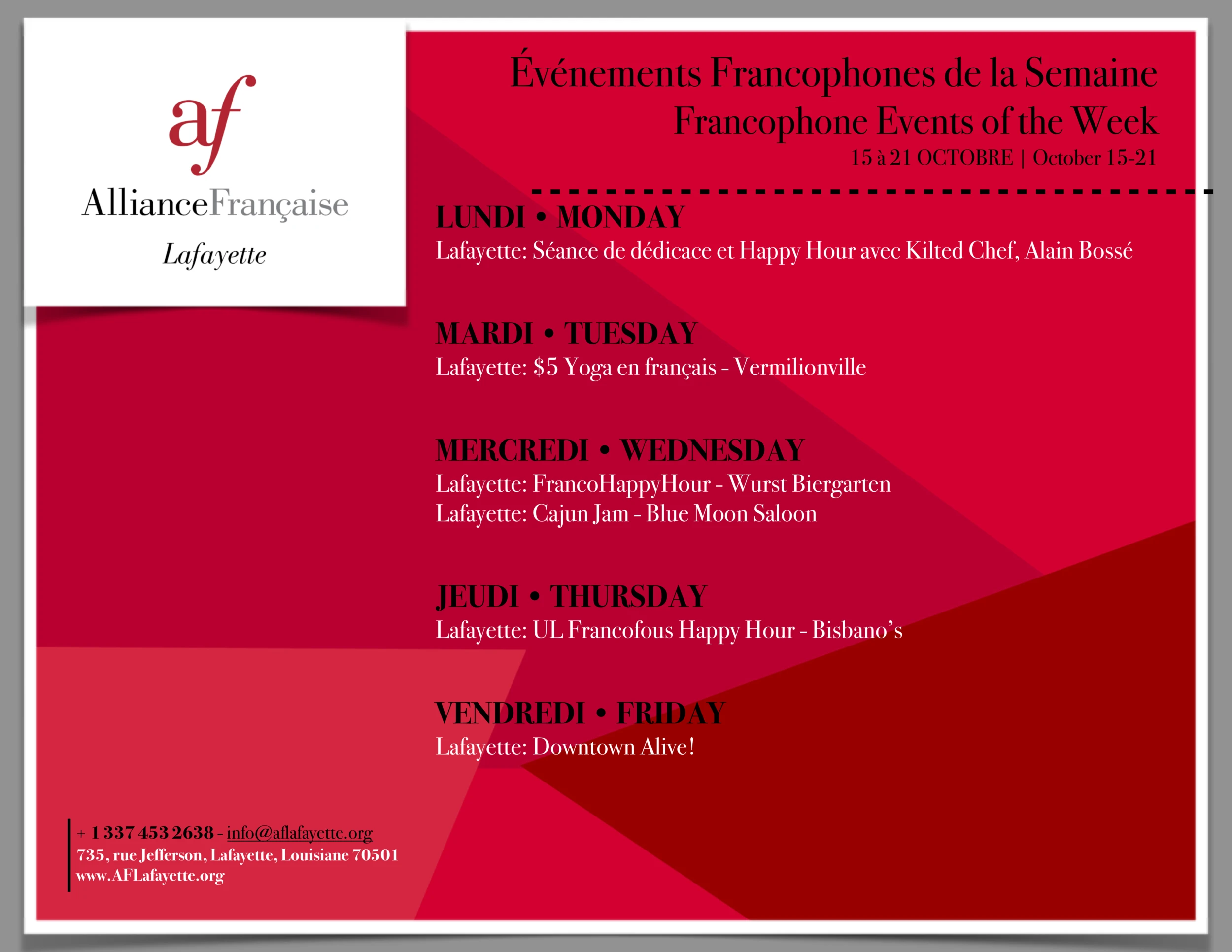 15 - 21 OCT : RésuméDesÉvénements | WeeklyBilingualEvents
